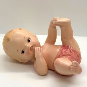 Vintage 1960's Napco Piano Baby, Baby Playing with Foot, #50 of 144, Figurine